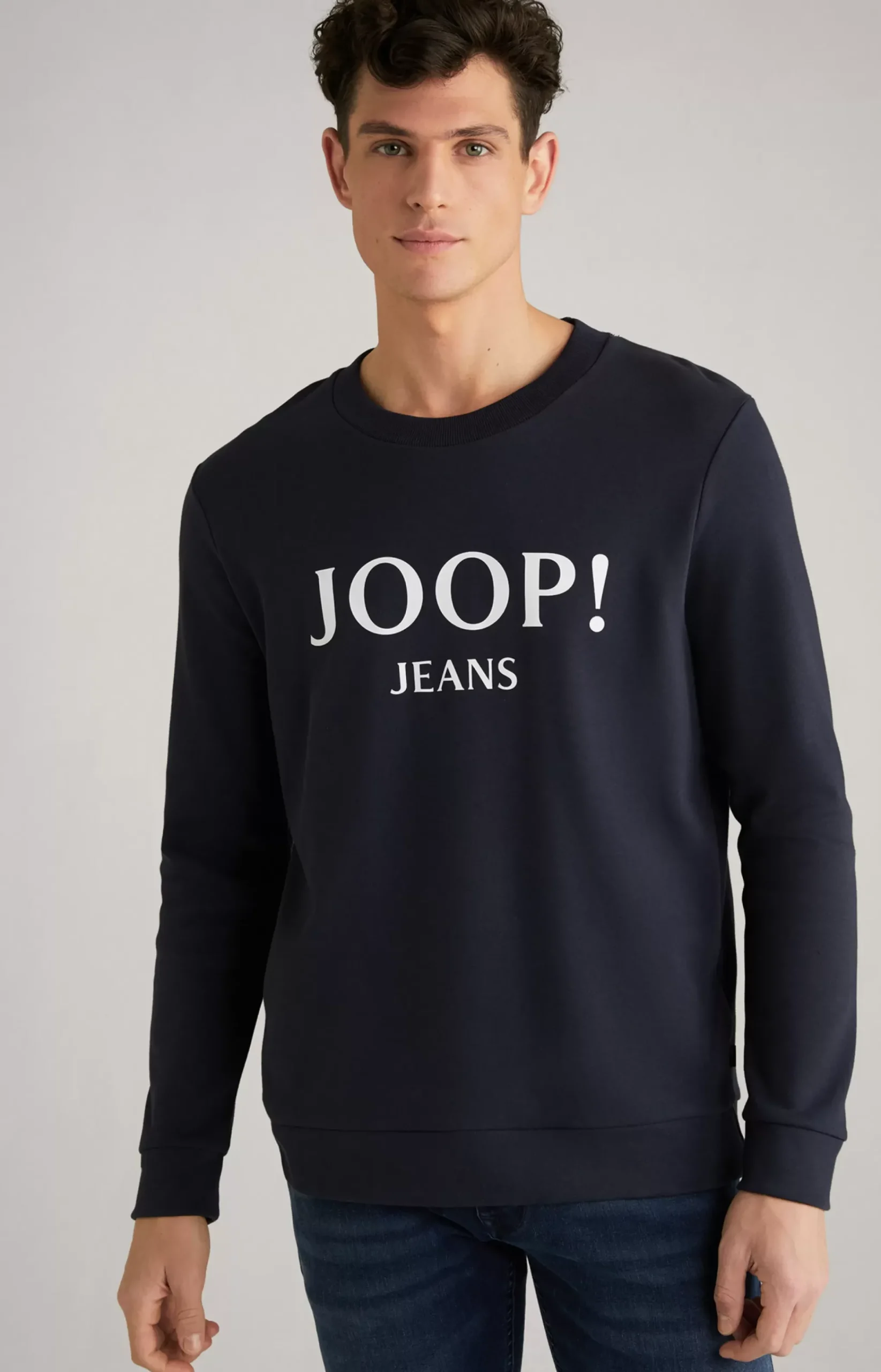 Alfred Cotton Sweatshirt in Dark Blue