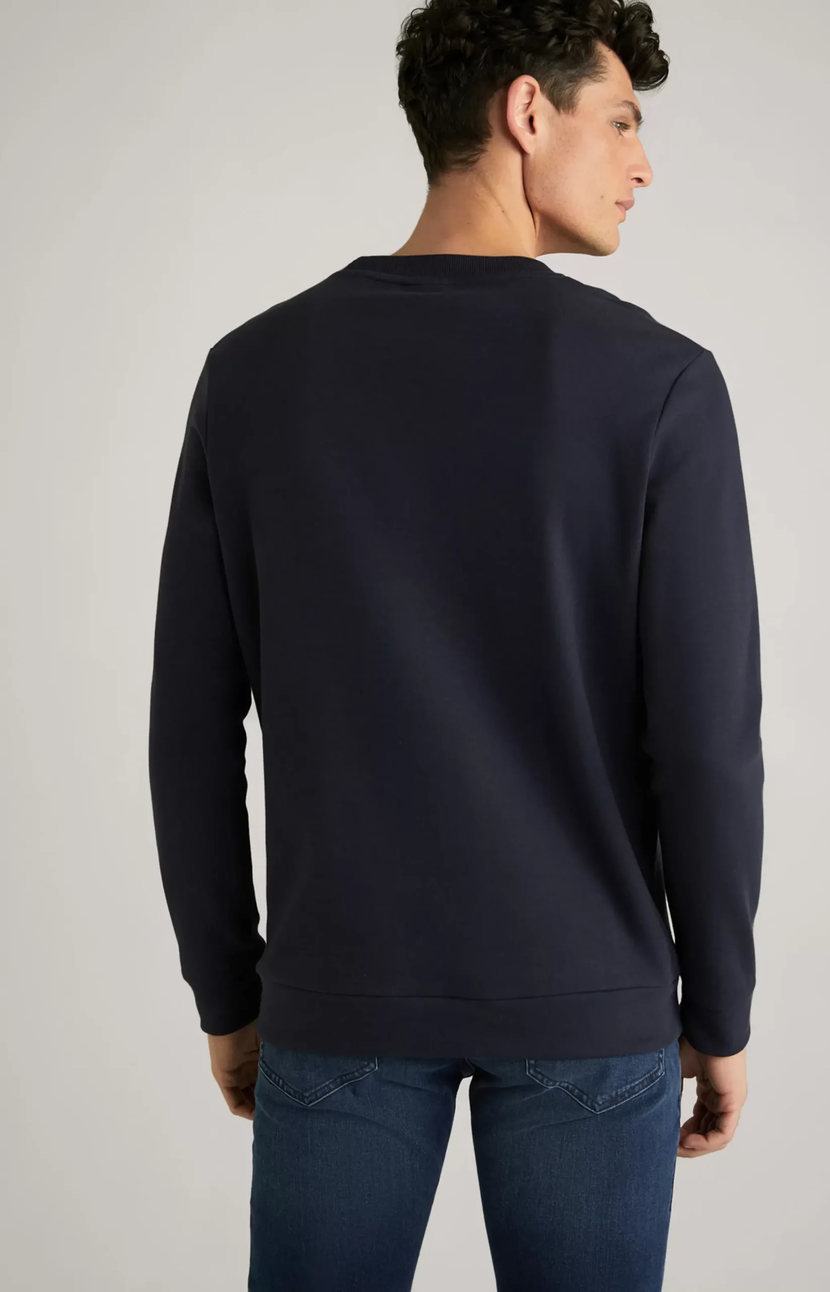 Alfred Cotton Sweatshirt in Dark Blue