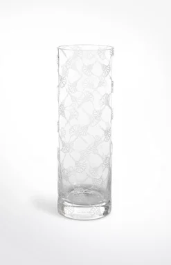 All-over crystal vase (30x10), white