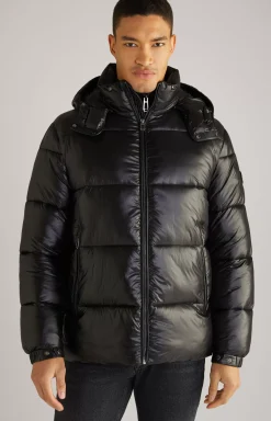 Ambro Quilted Jacket with Hood in Black