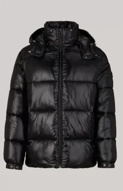 Ambro Quilted Jacket with Hood in Black