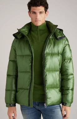 Ambro Quilted Jacket with Hood in Light Green