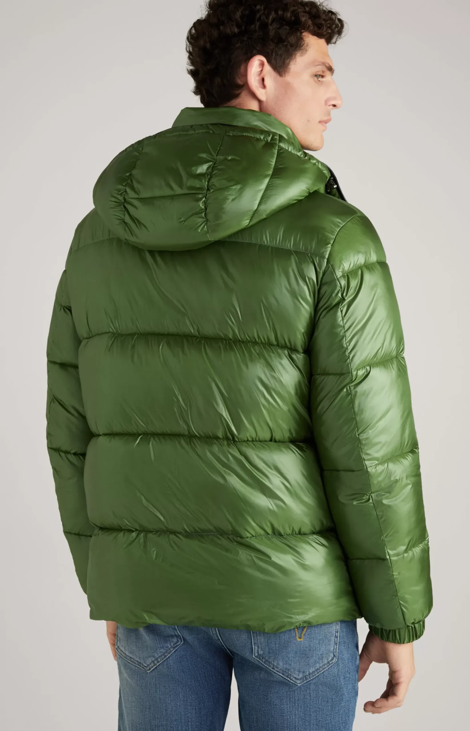 Ambro Quilted Jacket with Hood in Light Green
