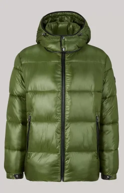 Ambro Quilted Jacket with Hood in Light Green