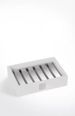 Bathline soap dish, white/silver