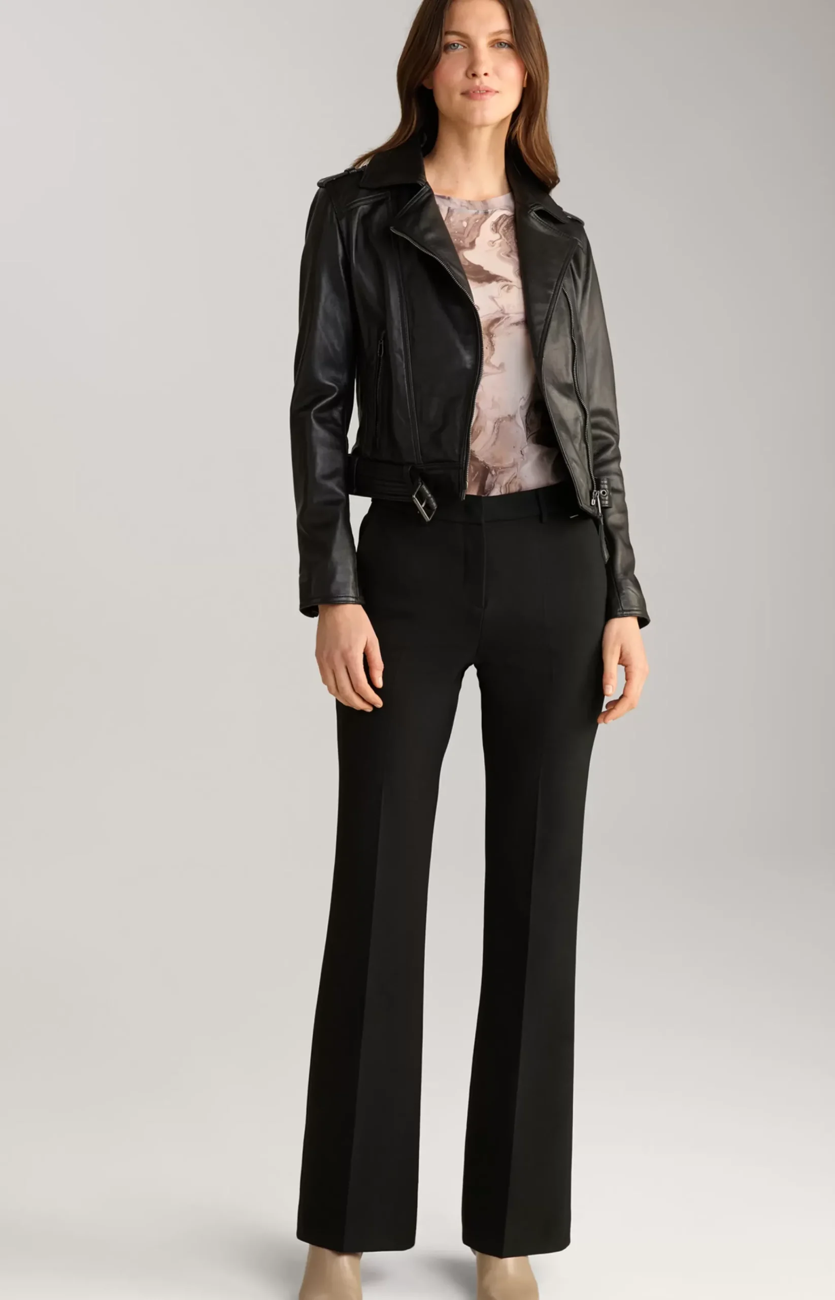 Biker Leather Jacket in Black