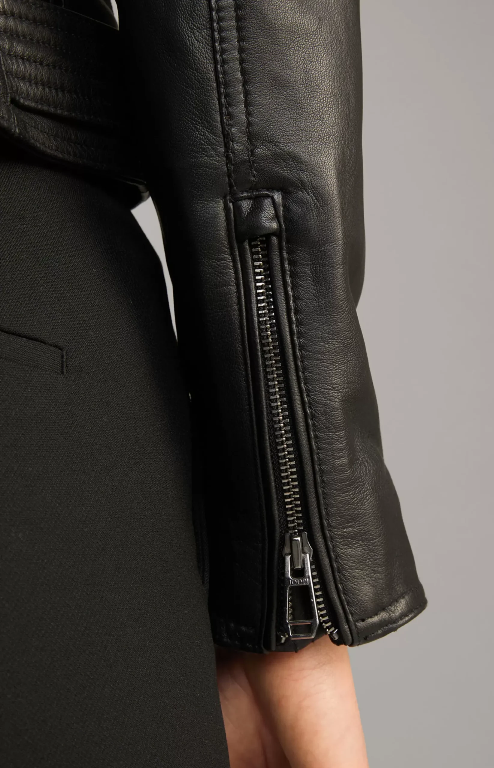 Biker Leather Jacket in Black
