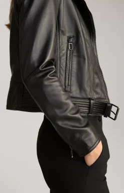 Biker Leather Jacket in Black