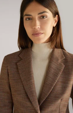 Blazer in Red/Black/Ecru Pattern