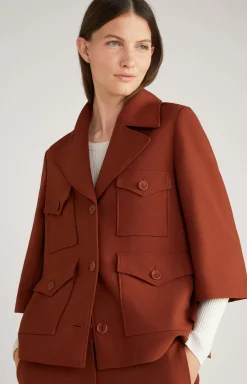 Blazer Jacket in Copper Brown