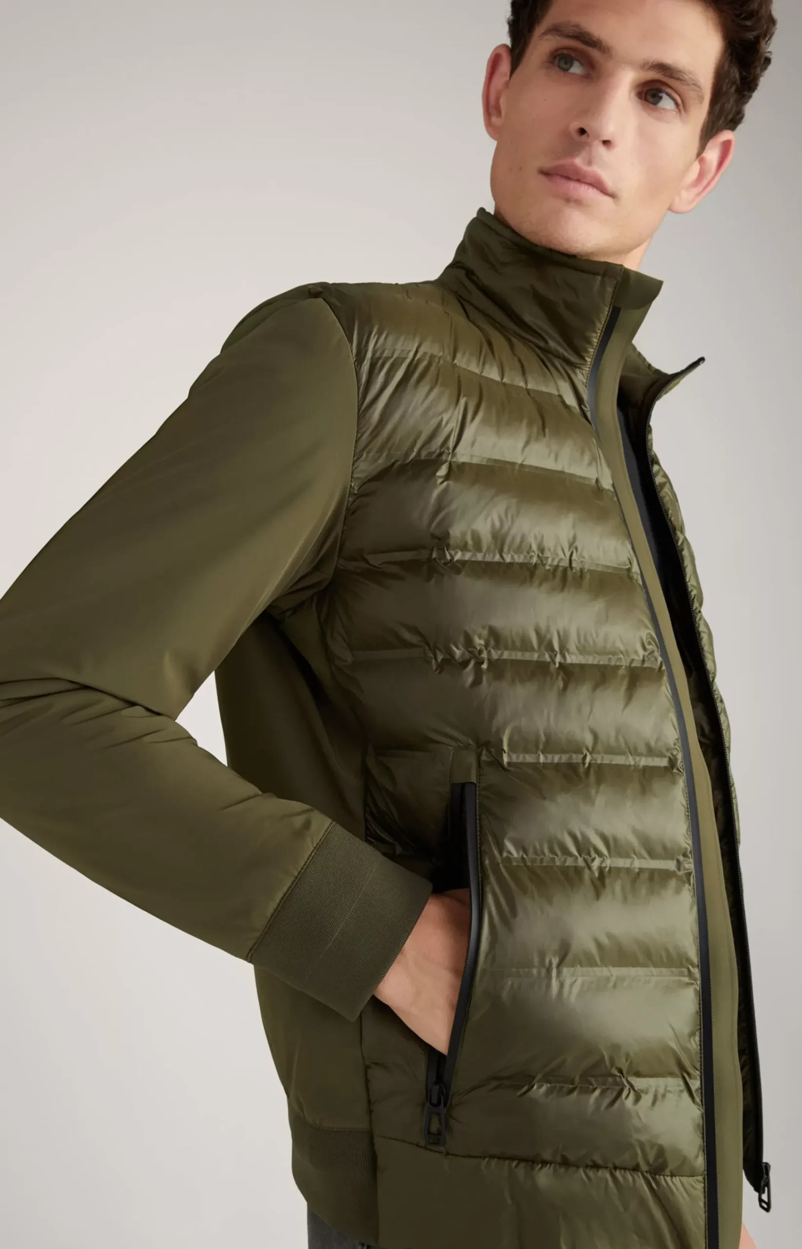 Boros Quilted Jacket in Dark Green