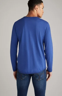 Carlos Long Sleeved Top in Royal Blue Melange
