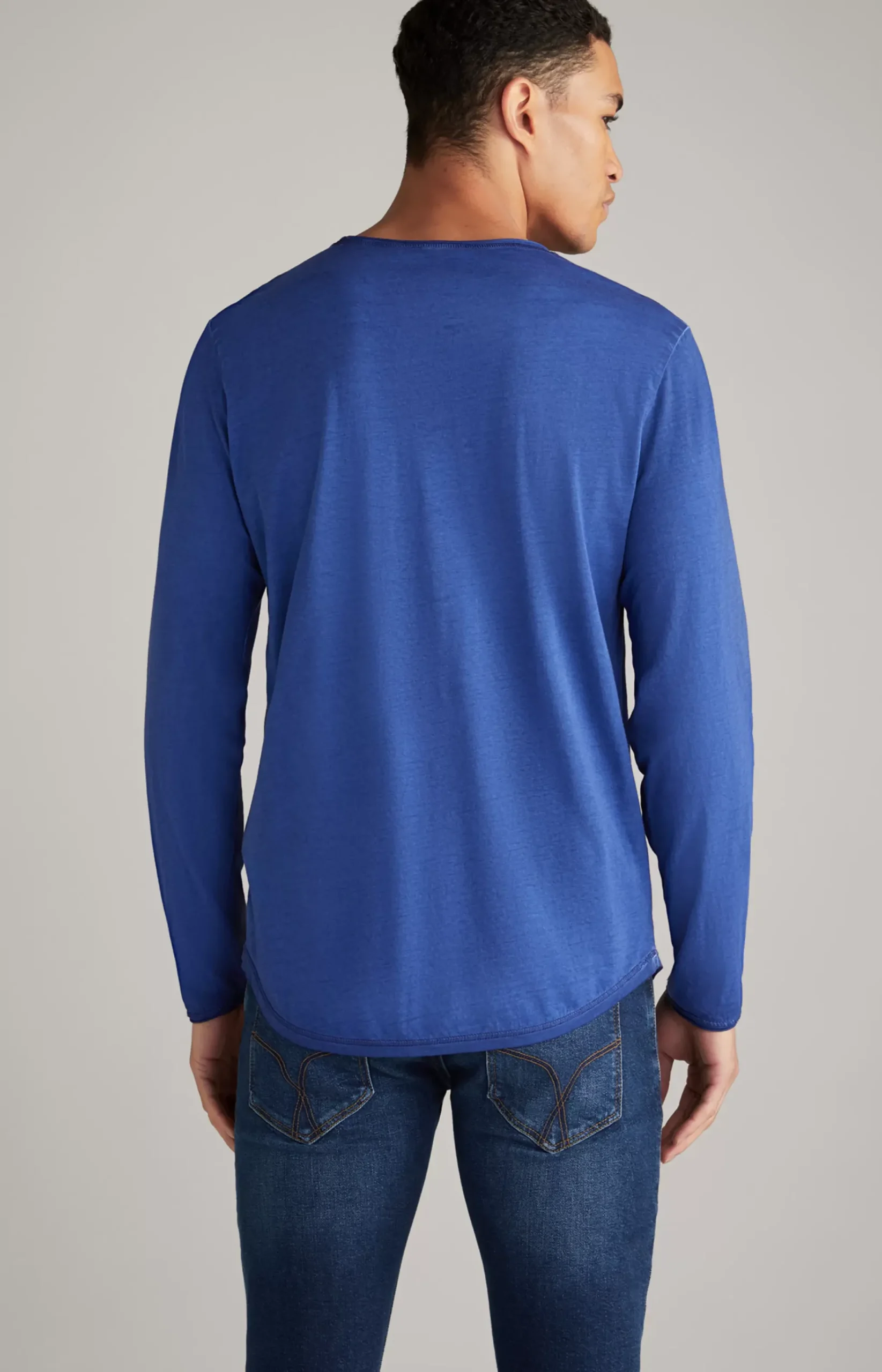 Carlos Long Sleeved Top in Royal Blue Melange