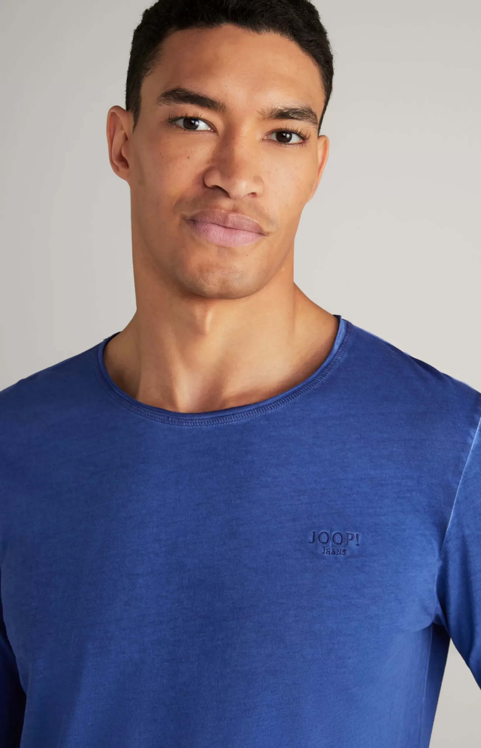 Carlos Long Sleeved Top in Royal Blue Melange