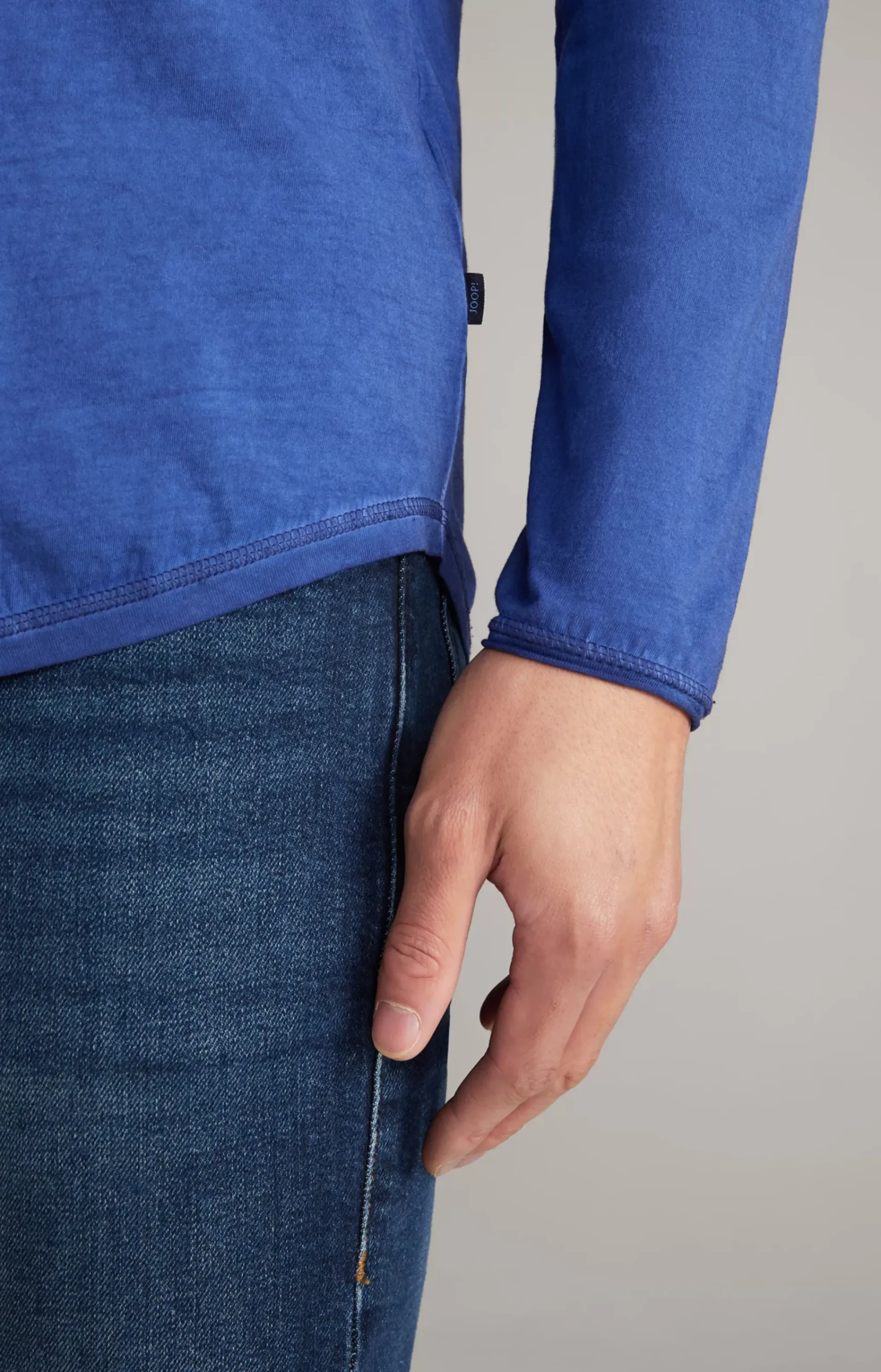 Carlos Long Sleeved Top in Royal Blue Melange