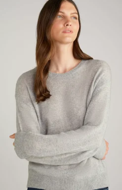 Cashmere Knitted Sweater in Grey Marl