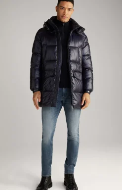Castor Quilted Coat in Dark Blue
