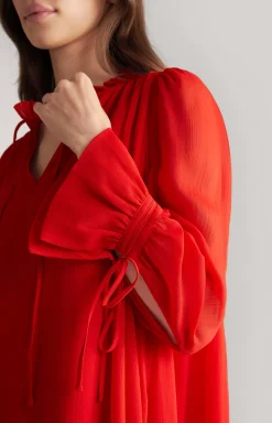 Chiffon Dress in Red
