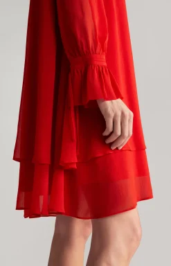 Chiffon Dress in Red