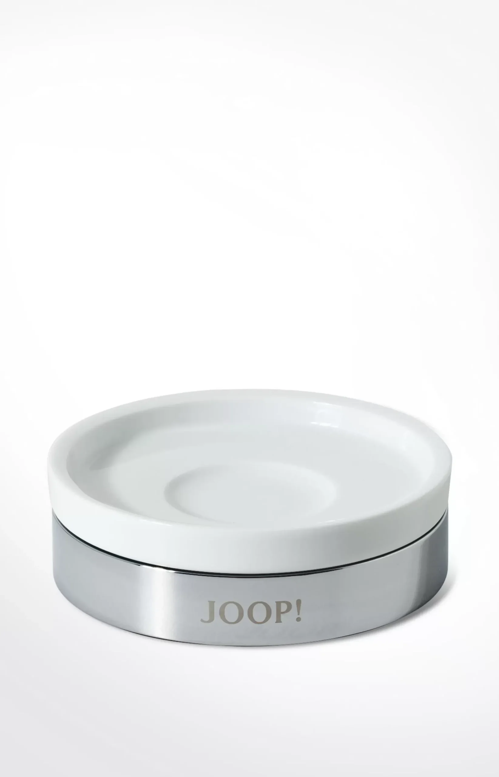 Chromeline soap dish, silver/white