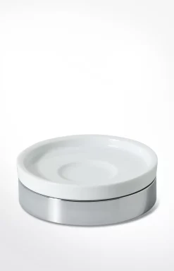 Chromeline soap dish, silver/white