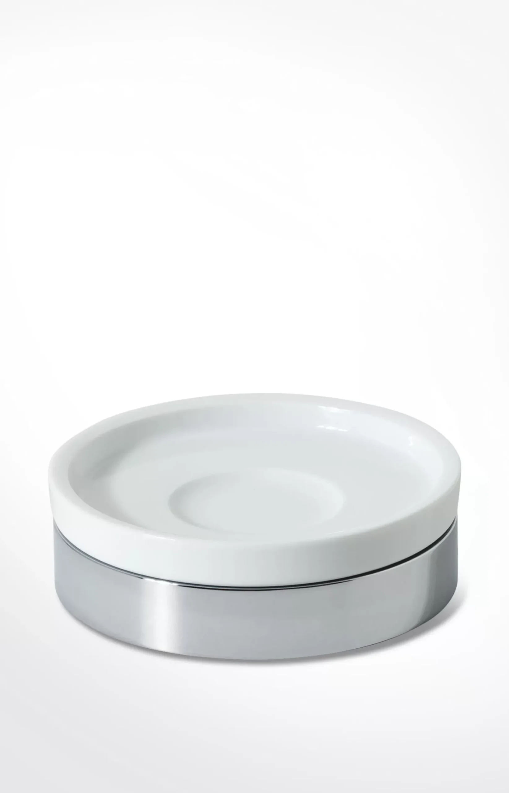 Chromeline soap dish, silver/white