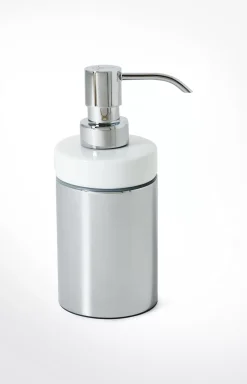 Chromeline soap dispenser, silver/white