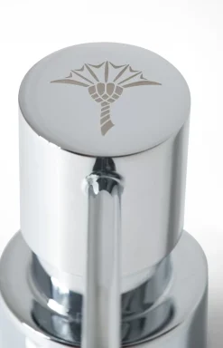 Chromeline soap dispenser, silver/white