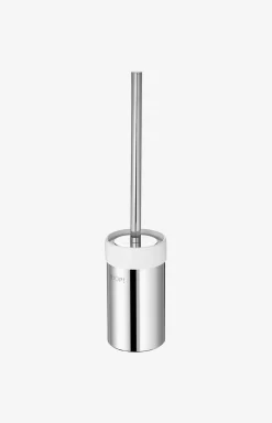 Chromeline toilet brush set in natural white