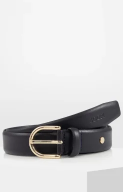 Classic Leather Belt in Dark Blue