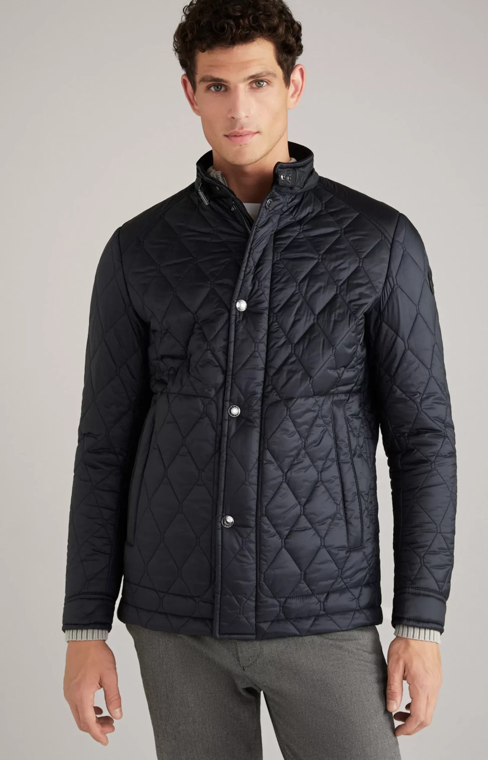 Clayson Quilted Jacket in Dark Blue