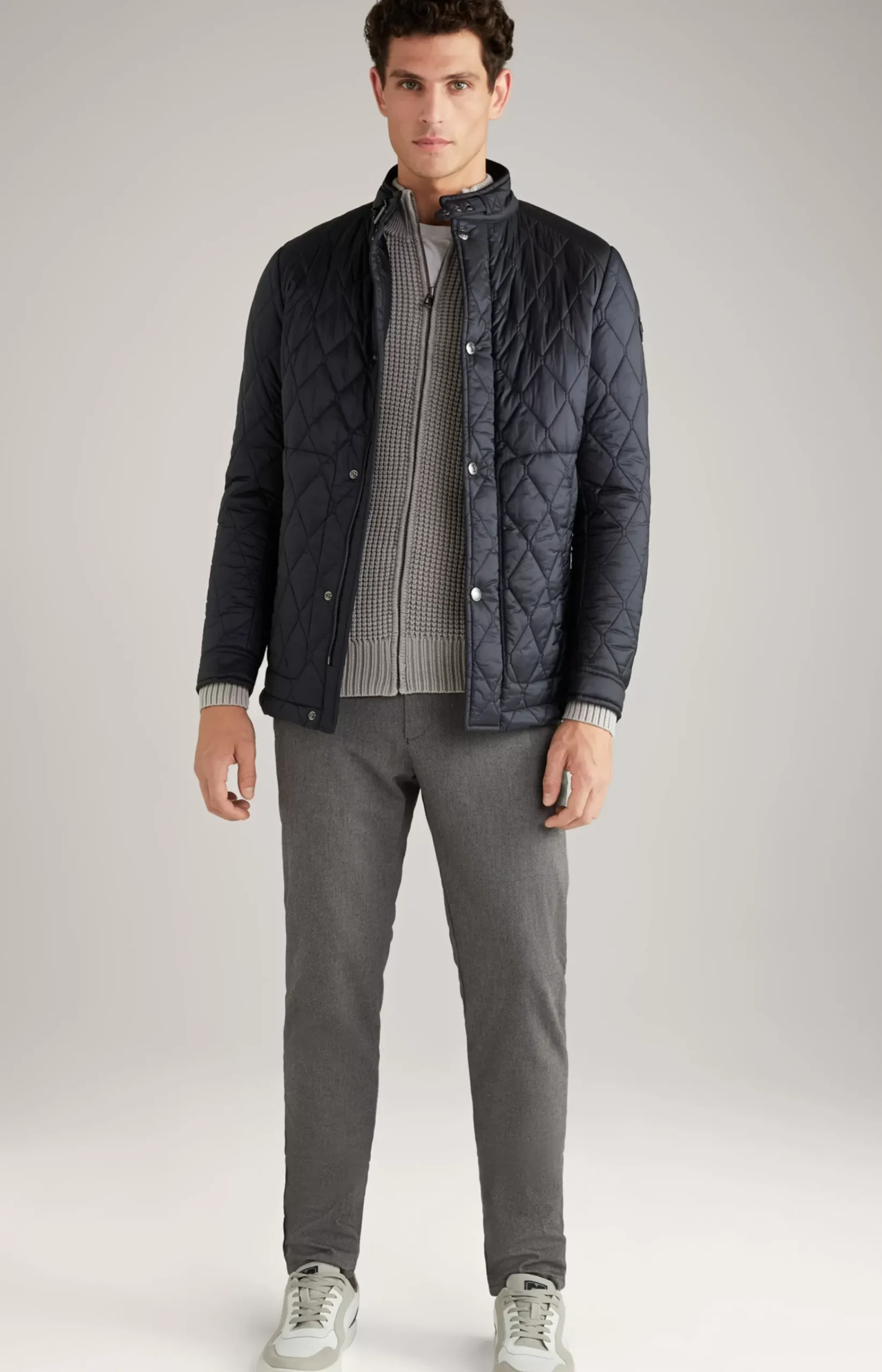 Clayson Quilted Jacket in Dark Blue