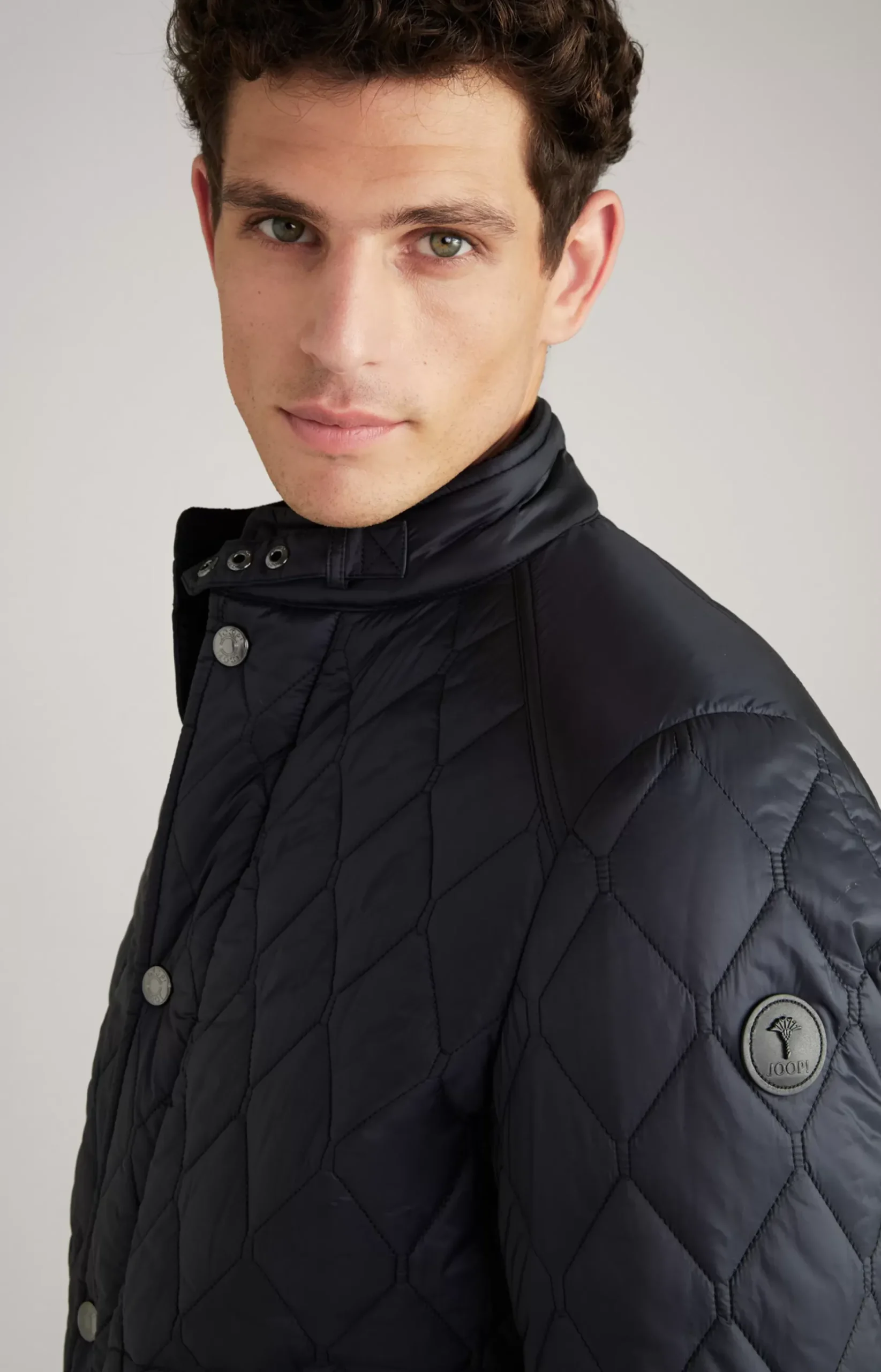 Clayson Quilted Jacket in Dark Blue