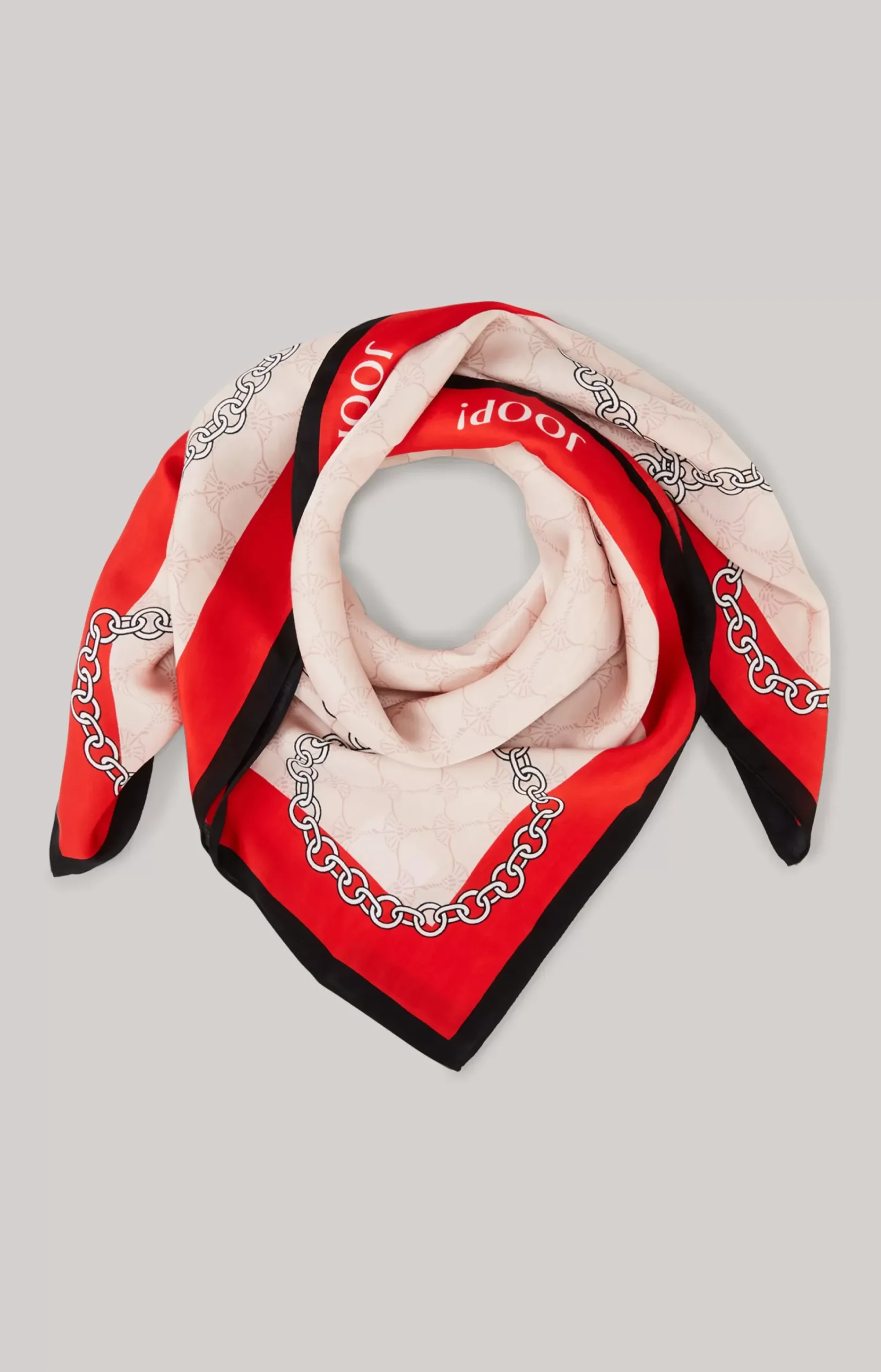 Cornflower Scarf in a Red/Ecru Pattern