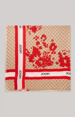 Cornflower Scarf in Beige/Red