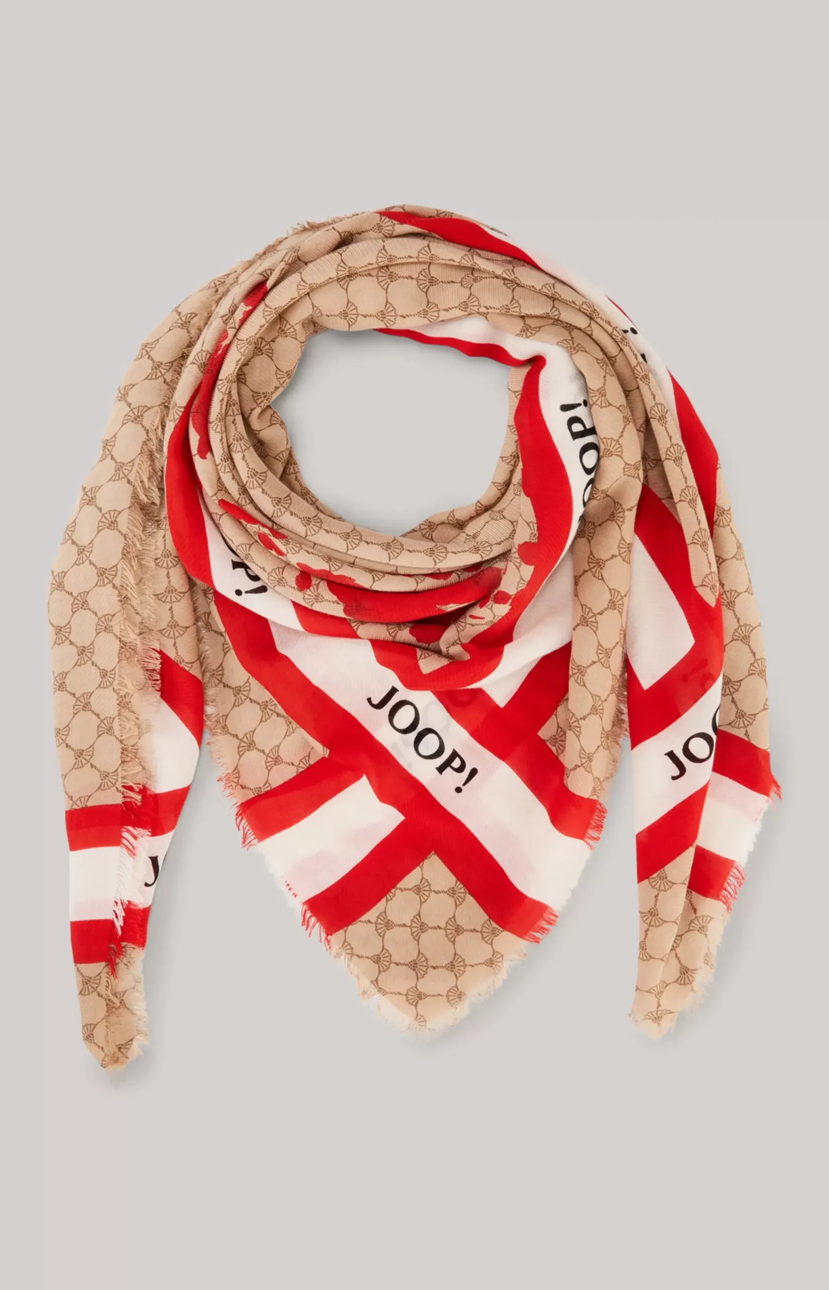 Cornflower Scarf in Beige/Red