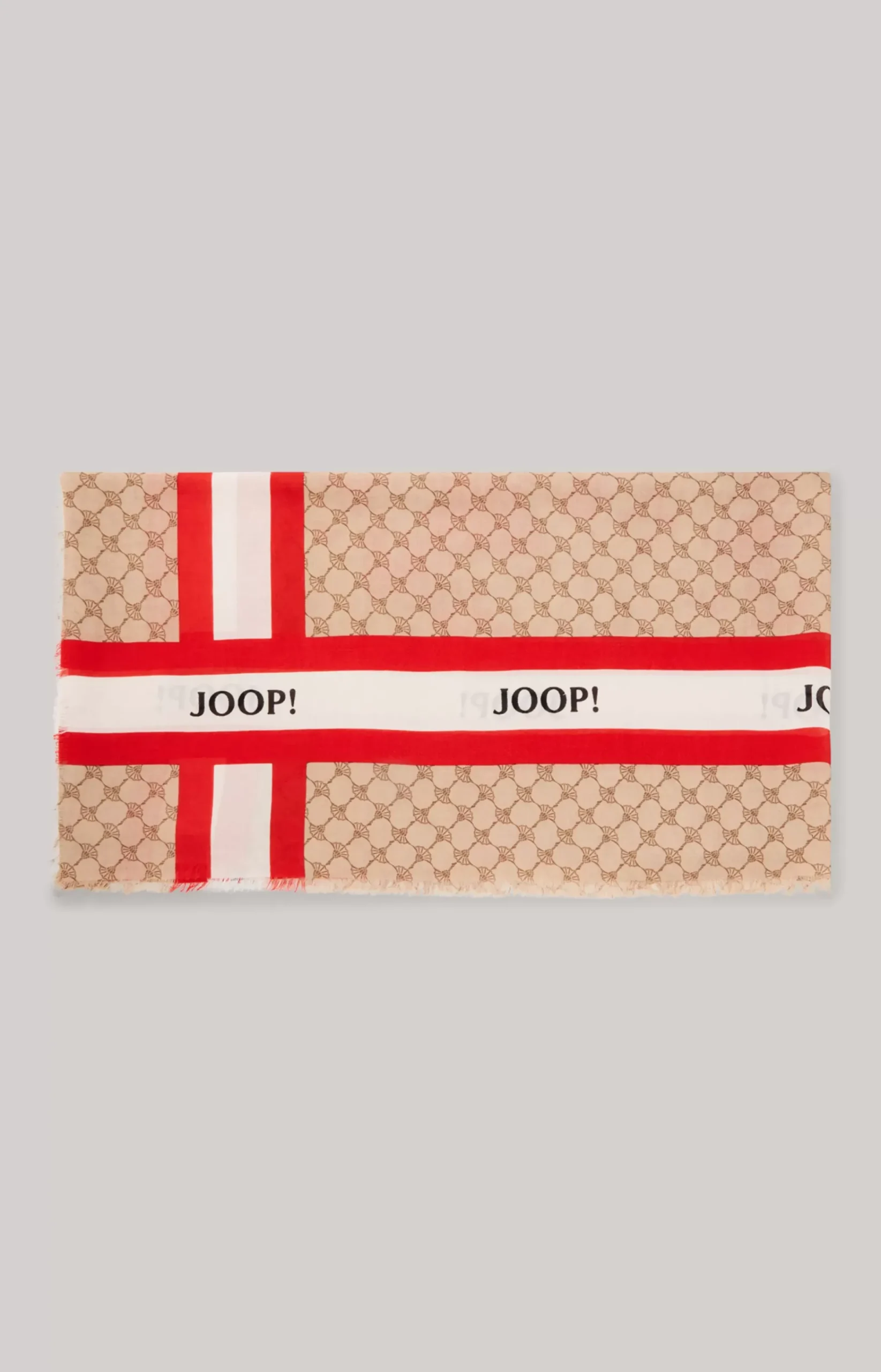 Cornflower Scarf in Beige/Red