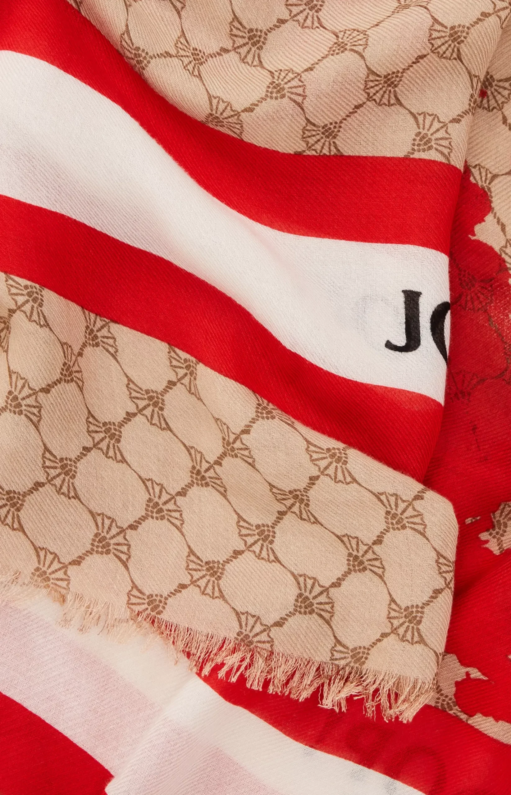 Cornflower Scarf in Beige/Red