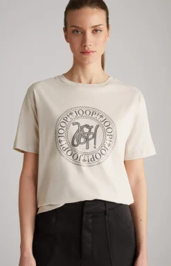 Cotton T-shirt in Beige