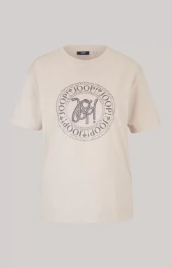 Cotton T-shirt in Beige