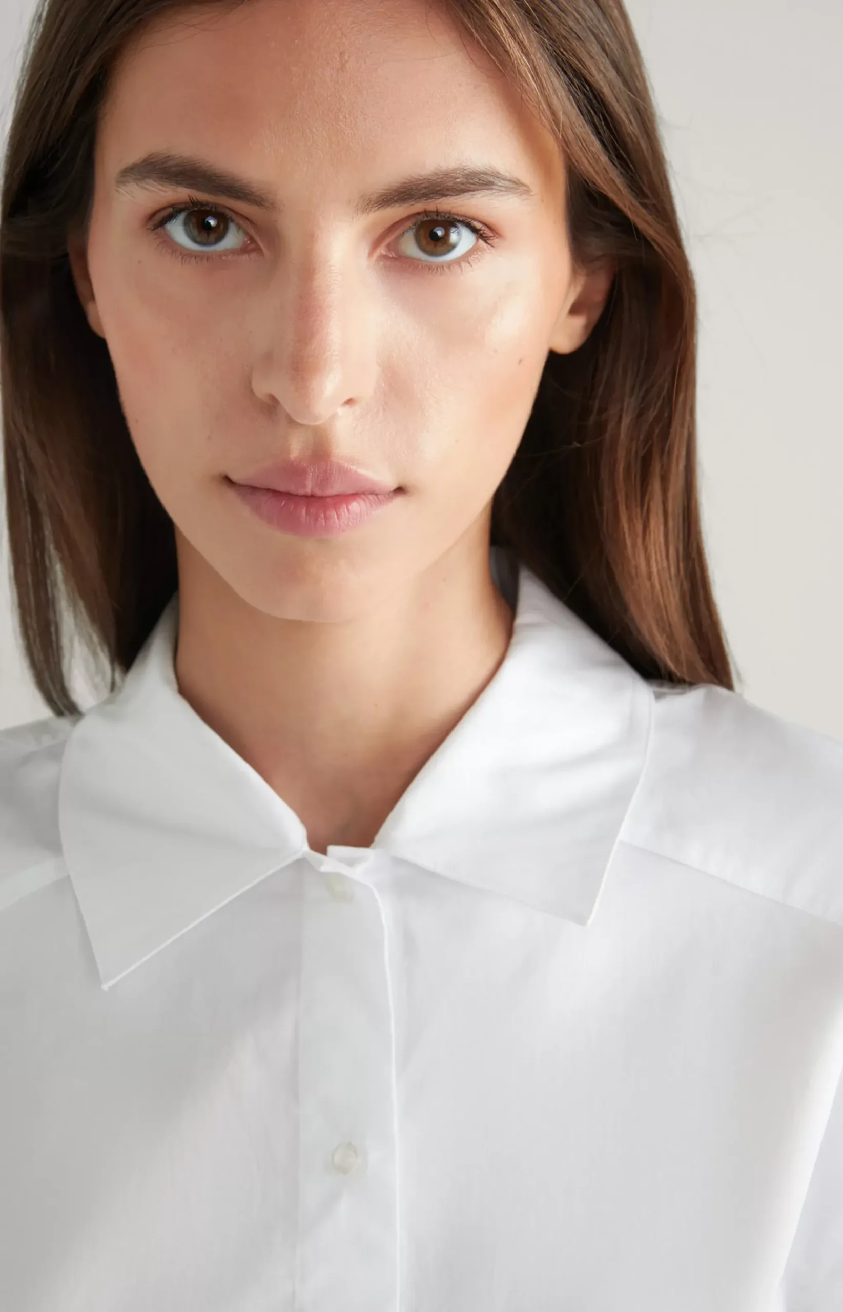 Cotton Twill Blouse in White