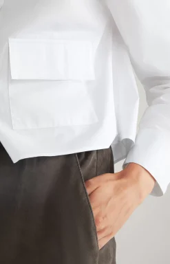 Cotton Twill Blouse in White