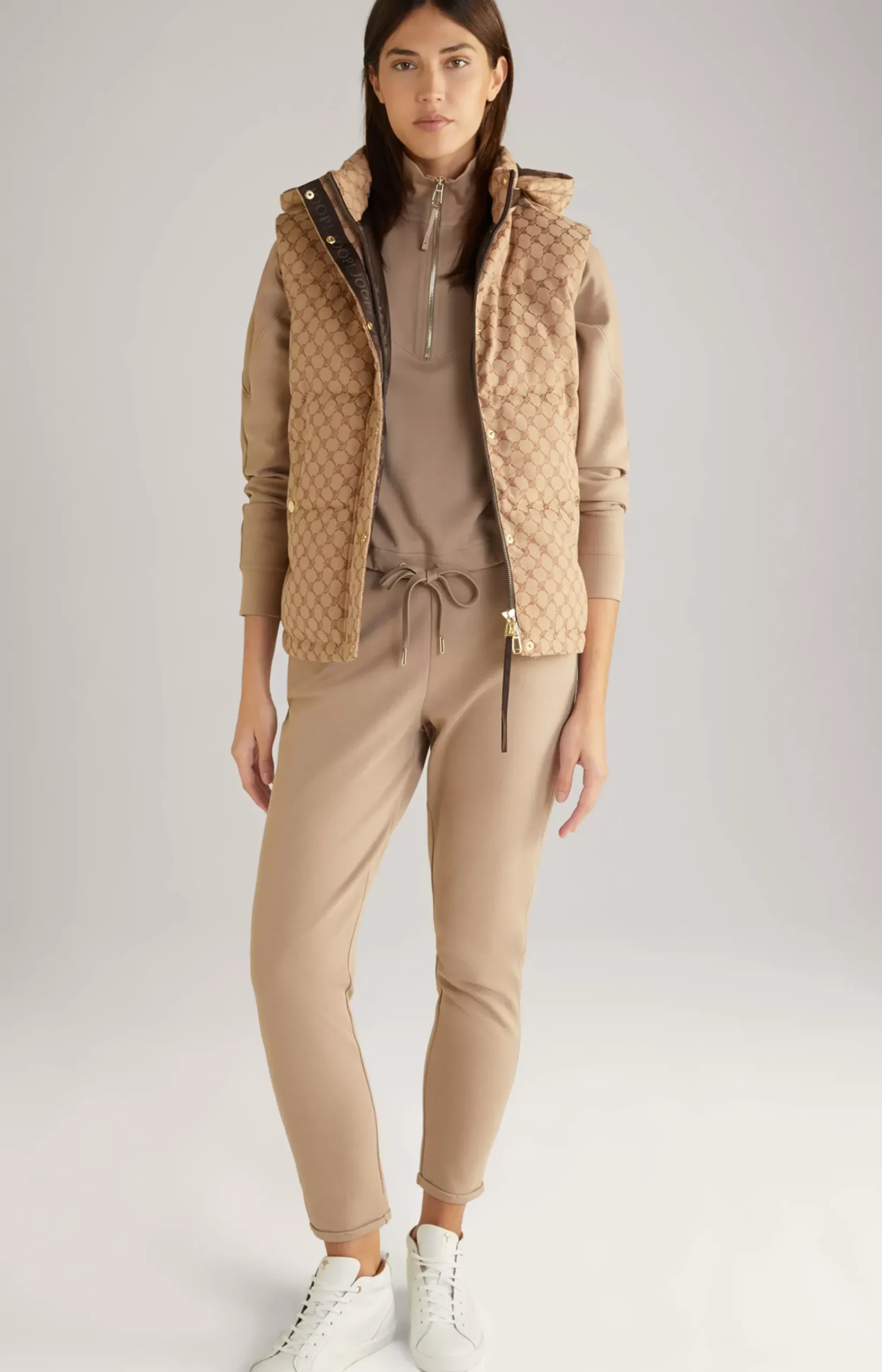Cropped Sweatshirt in Light Brown