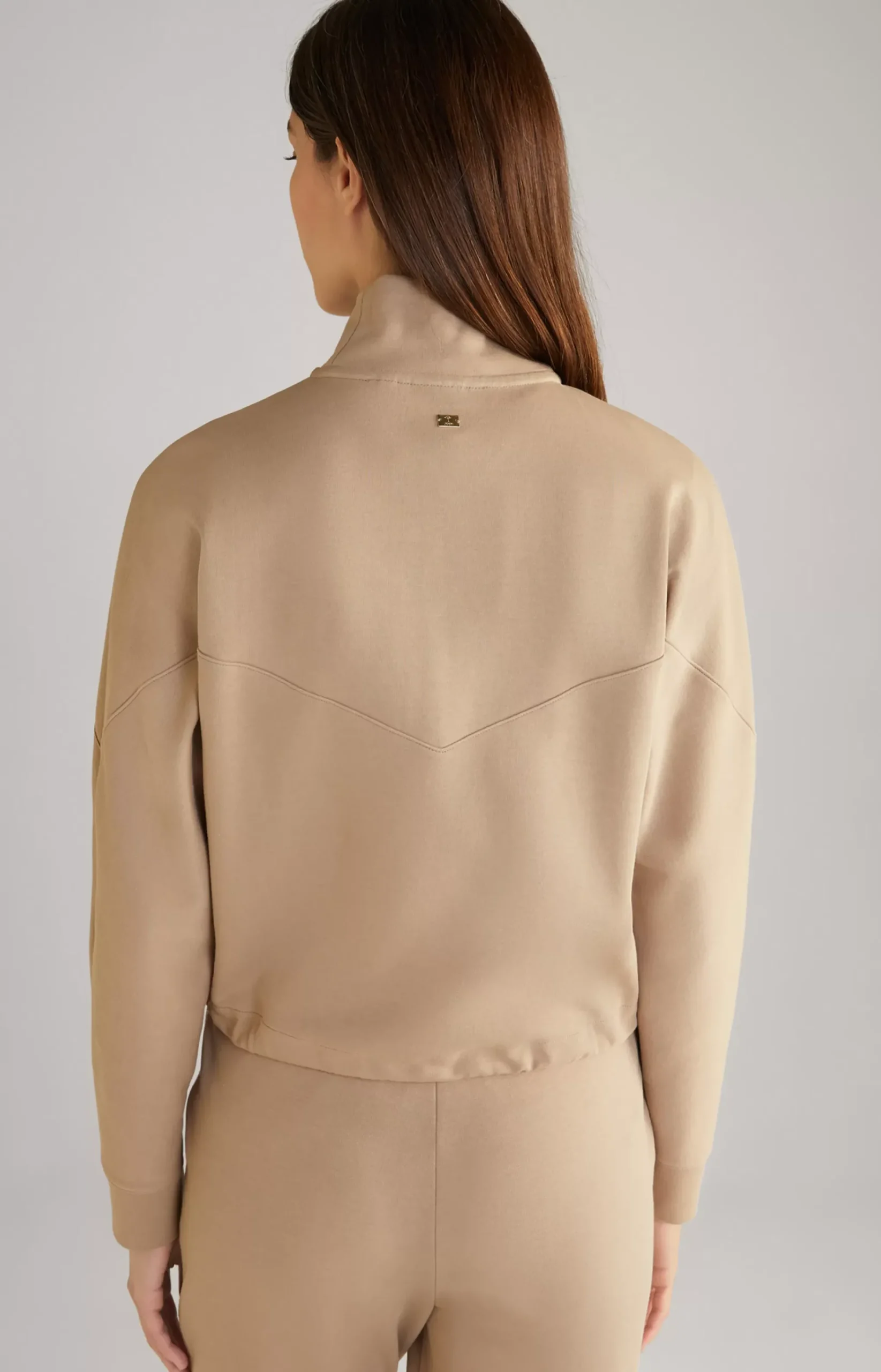 Cropped Sweatshirt in Light Brown