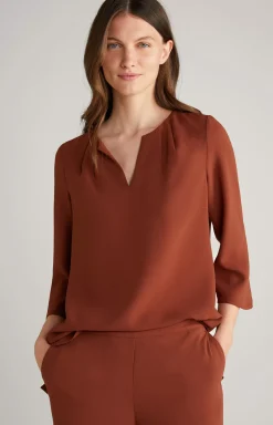 Crêpe Blouse in Copper Brown