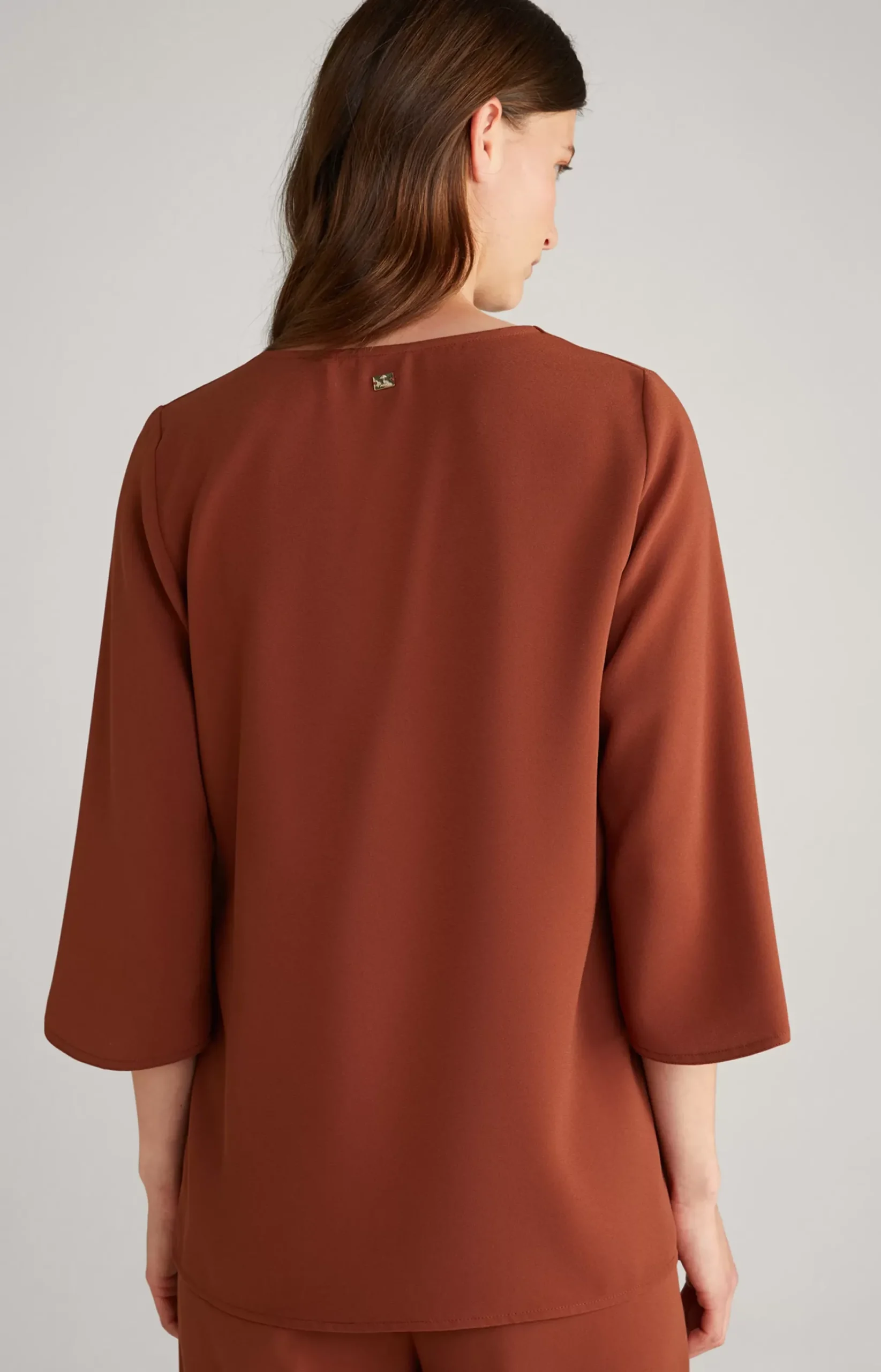 Crêpe Blouse in Copper Brown