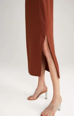 Crêpe Dress in Copper Brown