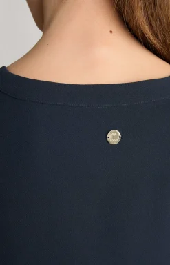 Crêpe Dress in Navy
