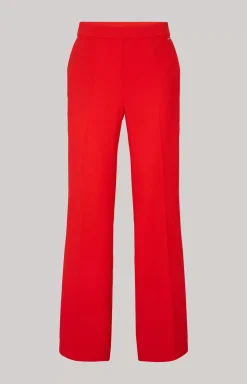 Crêpe Marlene Trousers in Red