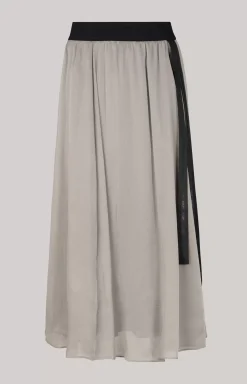 Crêpe Organza Skirt in Beige